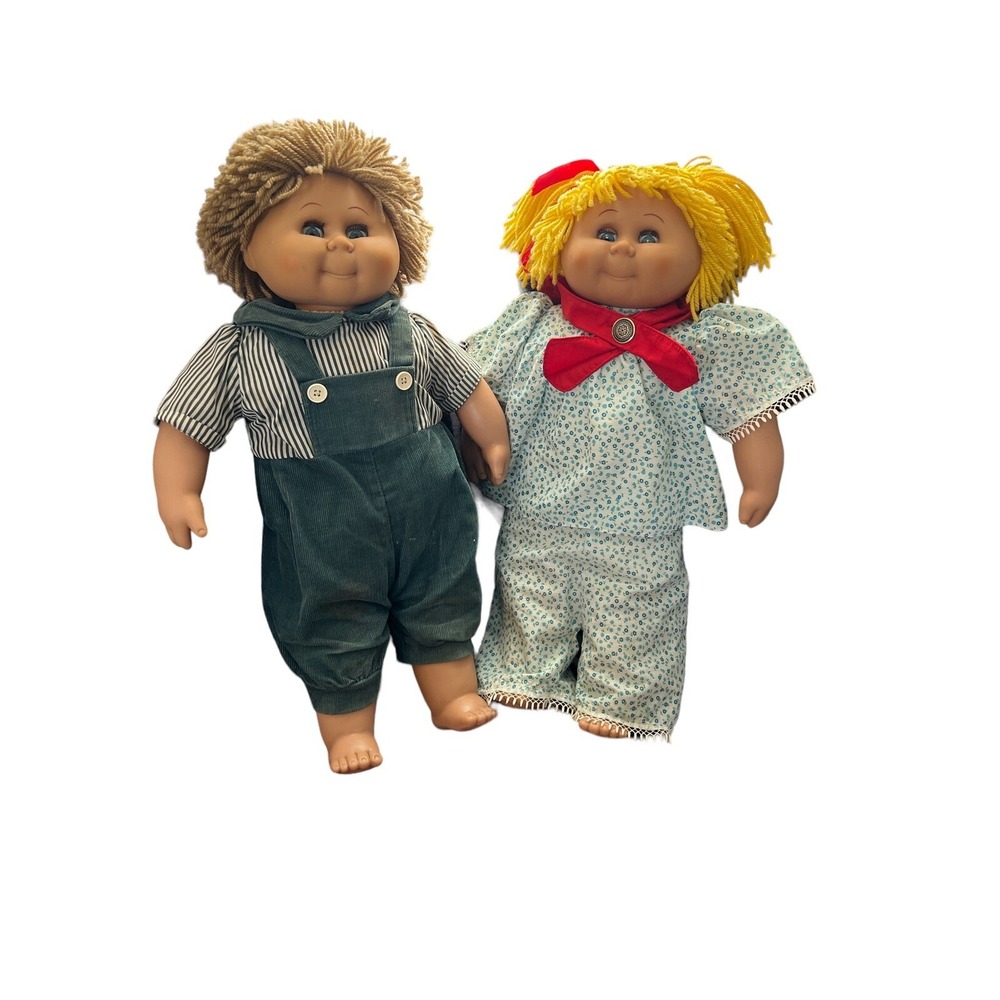 Dan-Dee Vintage Dolls Set of‎ 2 Kids OS Multi Good 1980s Yarn Hair Cabbage Patch